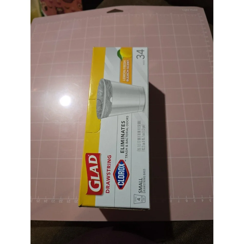 Glad Trash Bags Small Drawstring Garbage 34 Count Lemon Fresh Discontinued NOS
